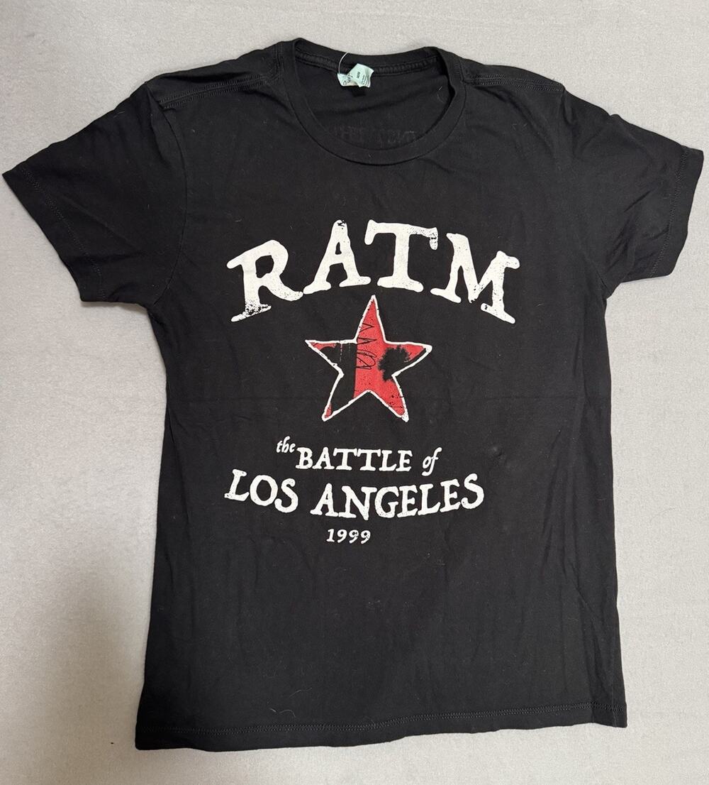 Rage Against The Machine Shirt Battle of LA Double Sided Black Medium T-shirt